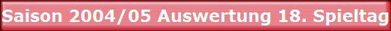 Saison 2004/05 Auswertung 18. Spieltag