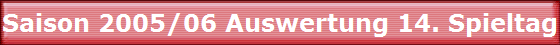 Saison 2005/06 Auswertung 14. Spieltag Saison 2005/06 Auswertung 14. Spieltag